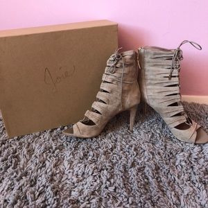 Joie suede open toe heels